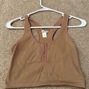 tan/brown cropped tank top